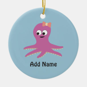 Ornamento De Cerâmica Polvo cor-de-rosa bonito da menina