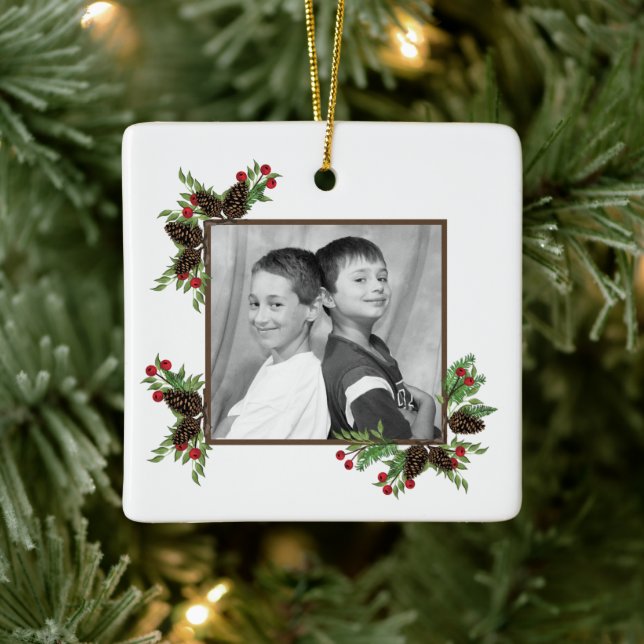 Ornamento De Cerâmica Pomada de pinho em cones e bagas (Árvore)