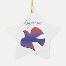 Ornamento De Cerâmica Pomba de Batismo Adulto Personalizável