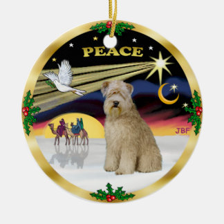 Ornamento De Cerâmica Pomba de Natal - Wheaten Terrier