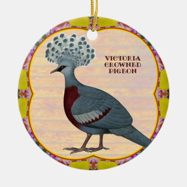 Ornamento De Cerâmica Pombo-Coroa (Frente)