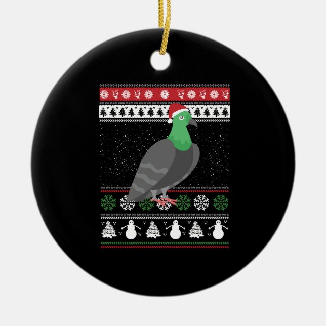 Ornamento De Cerâmica Pombo - Pombo de Natal - Natal Feio (Frente)