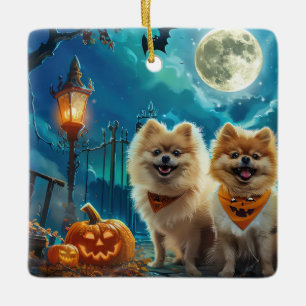 Ornamento De Cerâmica Pomerânia Halloween Spooky