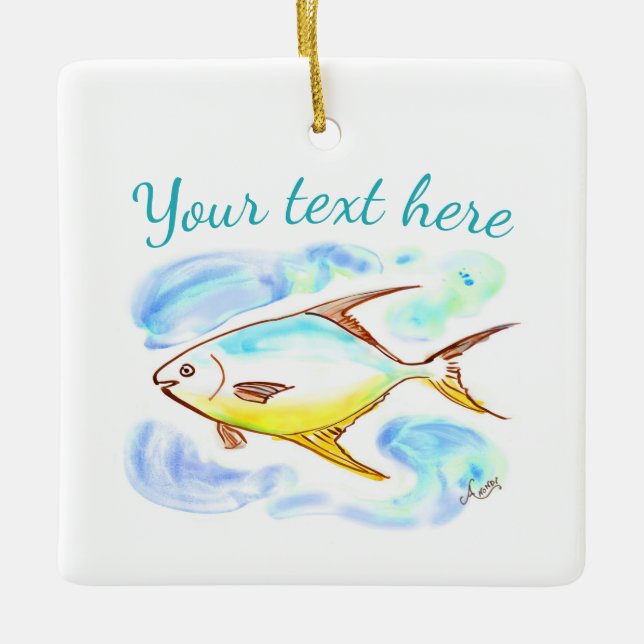 Ornamento De Cerâmica Pompano Ornament (Frente)