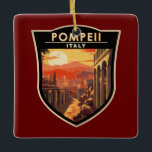 Ornamento De Cerâmica Pompeii Campania Itália Viagem Art Vintage<br><div class="desc">Trabalho de arte pompeii vetor. Era uma cidade romana próspera e sofisticada,  Pompeia foi enterrada sob metros de cinza e de abóbora após a catastrófica erupção do Monte Vesúvio em 79 d.C.</div>