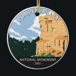 Ornamento De Cerâmica Pompeys Pillar National Monument Montana Vintage<br><div class="desc">Pompeys Pilar vetor trabalho de arte design. É um dos menores Monumentos Nacionais dos EUA.</div>