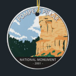 Ornamento De Cerâmica Pompeys Pillar National Monument Montana Vintage<br><div class="desc">Pompeys Pilar vetor trabalho de arte design. É um dos menores Monumentos Nacionais dos EUA.</div>