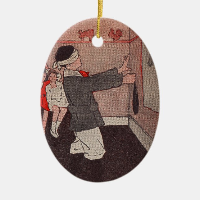 Ornamento De Cerâmica Ponha a cauda Donkey (Frente)