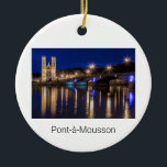 Ornamento De Cerâmica Pont a Mousson Panorama com Moselle Souvenir<br><div class="desc">Ponta uma cidade de Mousson com a igreja Santo Martin e Moselle na França. Souvenir Panorama para as férias do Grande Est. Pont-à-Mousson com pôr do sol em França como uma lembrança para o Grande Est. Estilo de vida Pont a Mousson para mochilas urbanas e feriados na cidade francesa. O...</div>