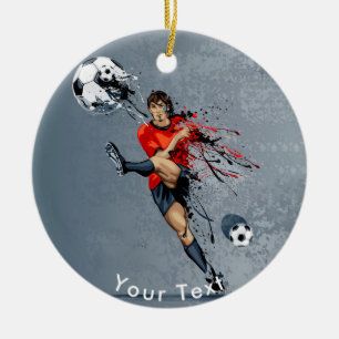 Ornamento De Cerâmica Pontapé alto dos ESPORTES no campo de futebol