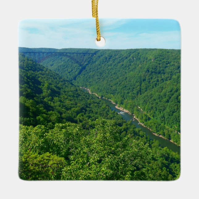 Ornamento De Cerâmica Ponte New River Gorge I (Frente)