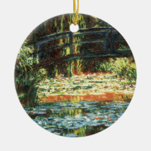 Ornamento De Cerâmica Ponte sobre a lagoa de Waterlily por Claude Monet