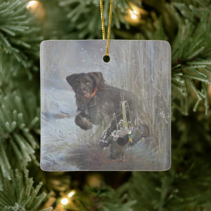 Ornamento De Cerâmica Ponteiro alemão Wirehaired
