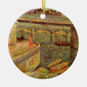 Ornamento De Cerâmica Pontes Sobre o Sena, Asnieres por Vincent van Gogh