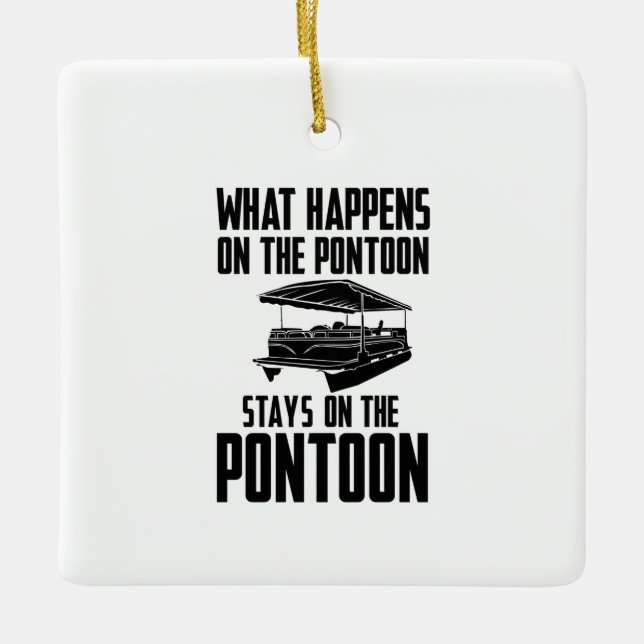 Ornamento De Cerâmica Pontoon Boat (Frente)