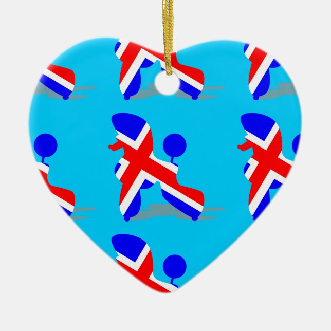 Ornamento De Cerâmica Poodle anão (Frente)