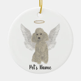 Ornamento De Cerâmica Poodle Cinza Prata Simpatia Memorial