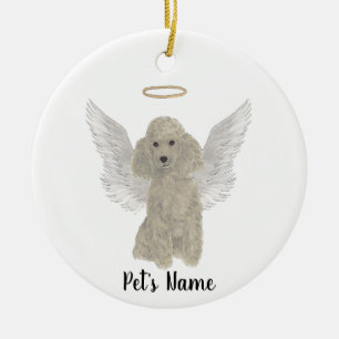 Ornamento De Cerâmica Poodle Cinza Prata Simpatia Memorial