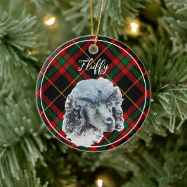 Ornamento De Cerâmica Poodle de Aquarela Personalizado no Natal