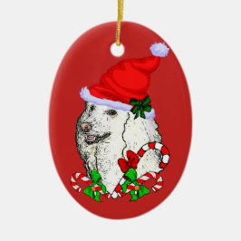 Ornamento De Cerâmica Poodle Lovers Natal