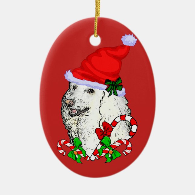 Ornamento De Cerâmica Poodle Lovers Natal (Frente)