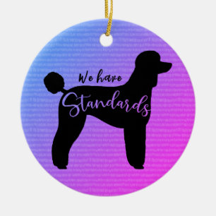 Ornamento De Cerâmica Poodle Padrão Temos Silhouette Cachorro Padrão