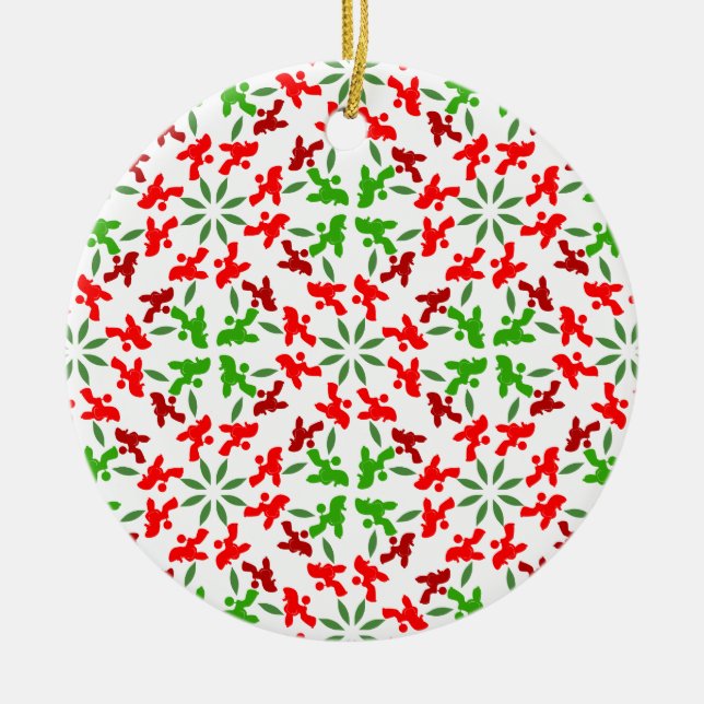 Ornamento De Cerâmica Poodles de Natal (Frente)