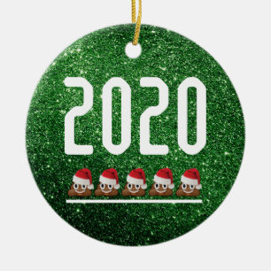Ornamento De Cerâmica Poop Coletivo Emoji COVID 2020 Natal