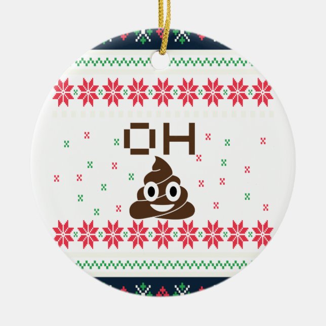 Ornamento De Cerâmica Poop emoji (Frente)