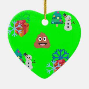 Ornamento De Cerâmica poop emoji de natal