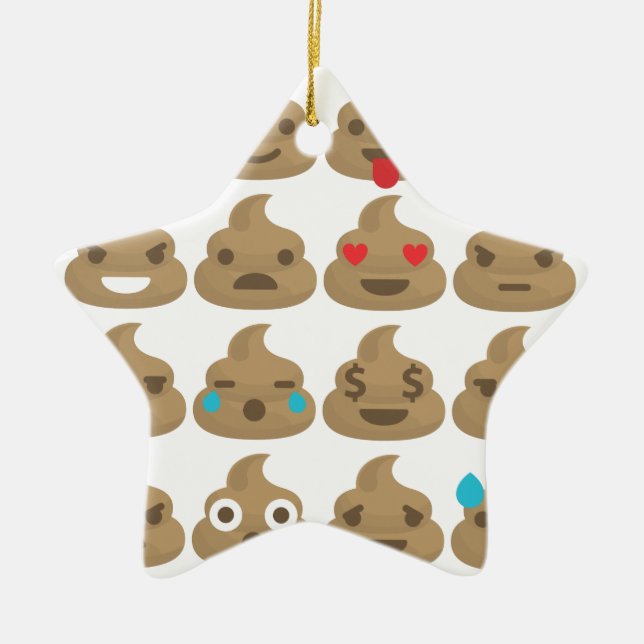 Ornamento De Cerâmica poop emojis (Frente)