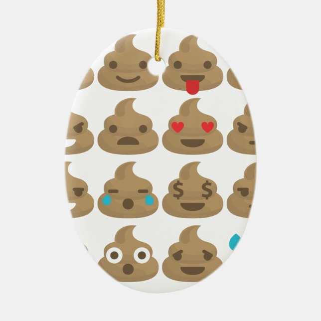 Ornamento De Cerâmica poop emojis (Frente)