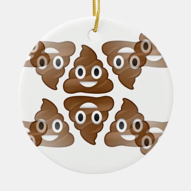 Ornamento De Cerâmica poop emojis (Frente)