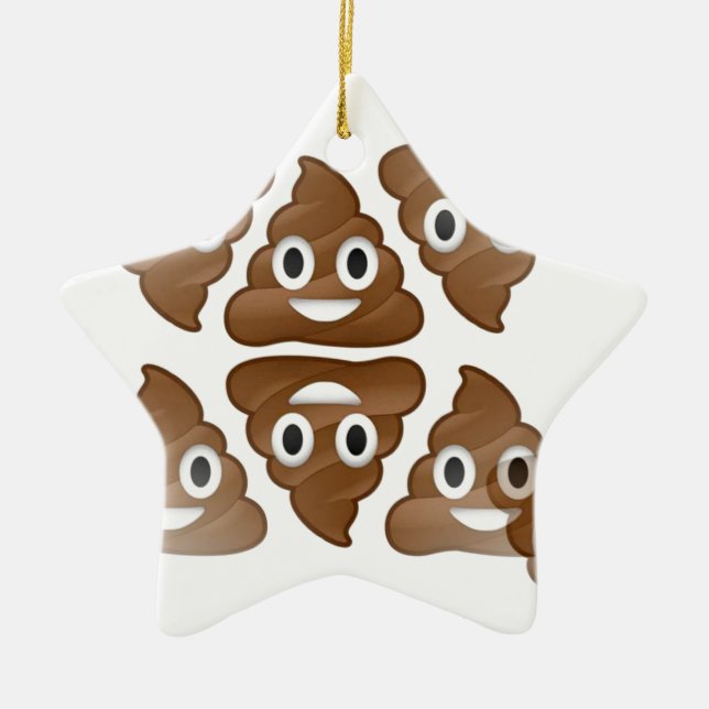 Ornamento De Cerâmica poop emojis (Frente)
