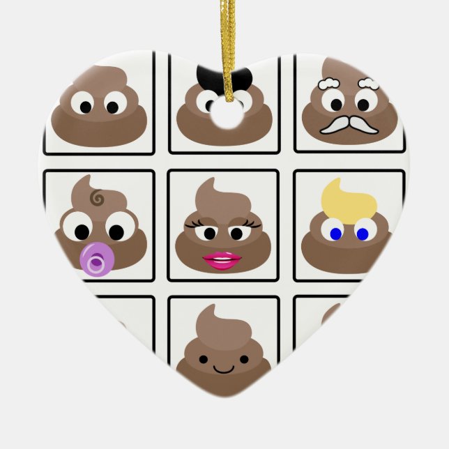 Ornamento De Cerâmica Poop Muitos Rostos (Frente)