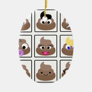 Ornamento De Cerâmica Poop Muitos Rostos