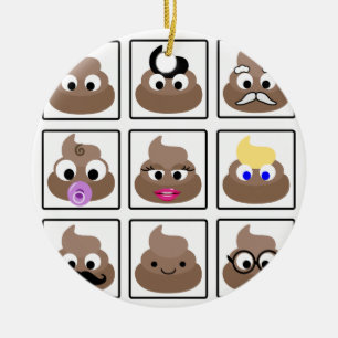 Ornamento De Cerâmica Poop Muitos Rostos