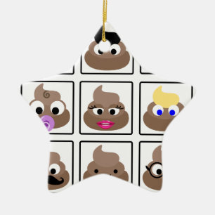Ornamento De Cerâmica Poop Muitos Rostos