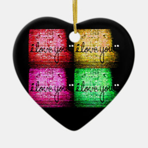 Ornamento De Cerâmica Pop Art Grafite Love Wall