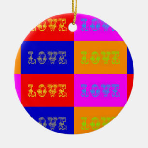 Ornamento De Cerâmica Pop Art Love