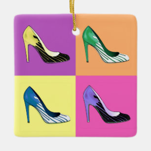 Ornamento De Cerâmica Pop Art Stiletto Pumps / Calçados / Altos Saltos