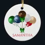 Ornamento De Cerâmica Pop de bolo de Natal divertido colorido<br><div class="desc">Este design foi criado através da arte digital. Pode ser personalizado na área fornecida ou personalizado alterando a foto ou adicionando suas próprias palavras. Entre em contato comigo em colorflowcreations@gmail.com se você quiser usar este design em outro produto. Compre minha pintura de acrílico abstrato original para venda em www.etsy.com/shop/colorflowart. Veja...</div>