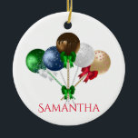 Ornamento De Cerâmica Pop de bolo de Natal divertido colorido<br><div class="desc">Este design foi criado através da arte digital. Pode ser personalizado na área fornecida ou personalizado alterando a foto ou adicionando suas próprias palavras. Entre em contato comigo em colorflowcreations@gmail.com se você quiser usar este design em outro produto. Compre minha pintura de acrílico abstrato original para venda em www.etsy.com/shop/colorflowart. Veja...</div>