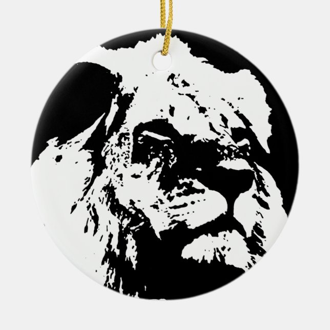 Ornamento De Cerâmica Pop preto e branco (Frente)