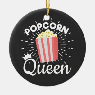 Ornamento De Cerâmica Popcorn Queen Women Movie Lover Pipoca