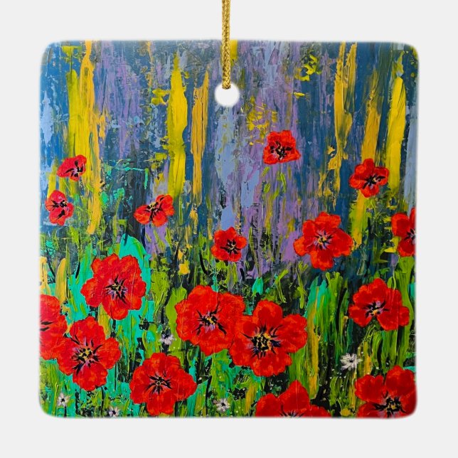 Ornamento De Cerâmica Poppies Ornament (Verso)