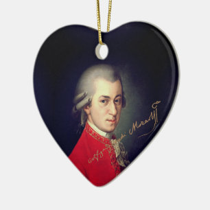 Ornamento De Cerâmica população do coração: Heart Wolfgang Amadeus Mozar