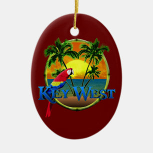 Ornamento De Cerâmica Por do sol de Key West
