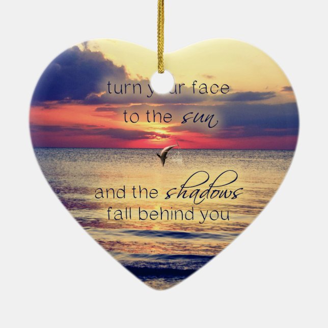 Ornamento De Cerâmica Por do sol do golfinho (Verso)