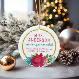 Ornamento De Cerâmica Por Ela O Meu Presente De Natal De Professora Favo